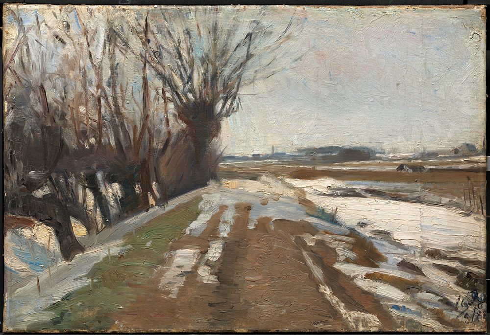 Winter day at Utterslev by Albert Gottschalk