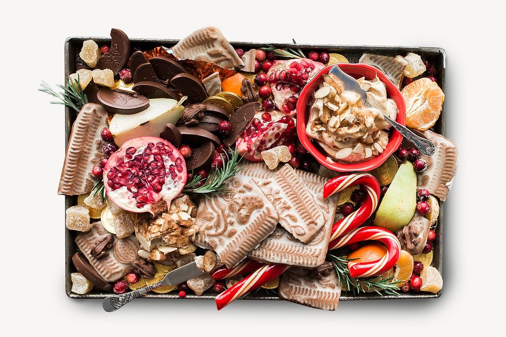 Holiday food waste collage element, isolated image