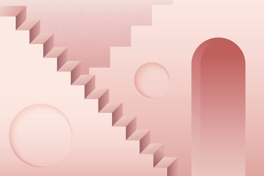 Pink staircase abstract design 
