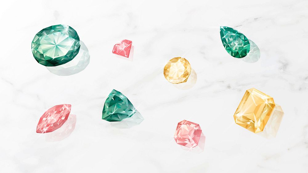 Colorful crystal gem illustration