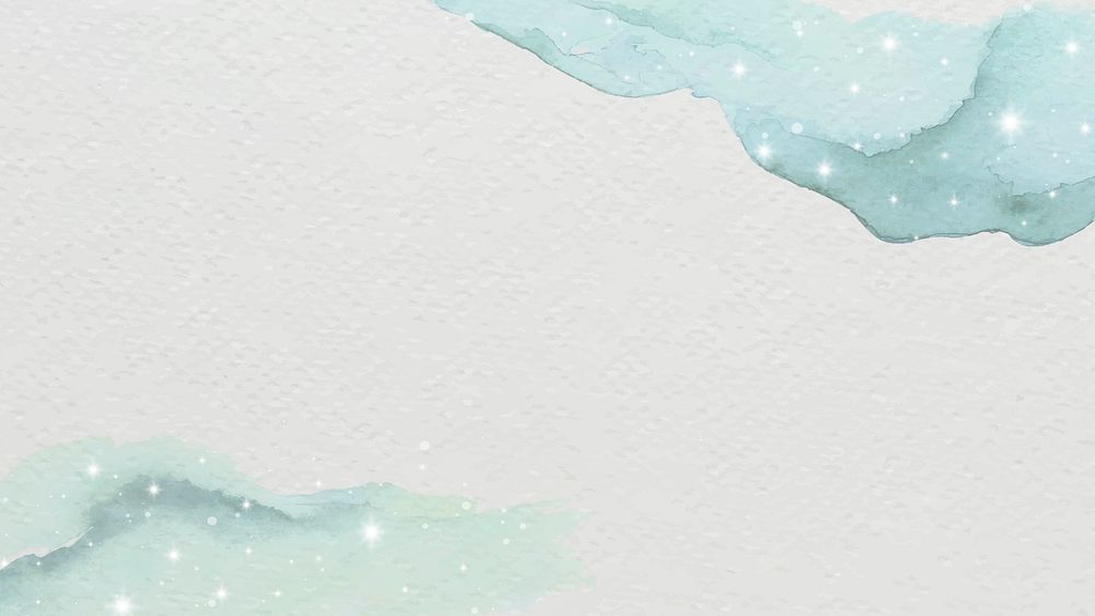 Watercolor winter desktop wallpaper, blue sparkly design