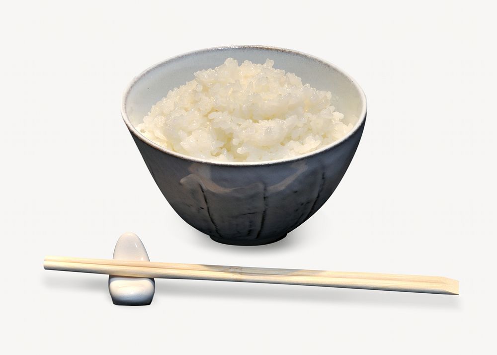 Rice bowl, food isolated design