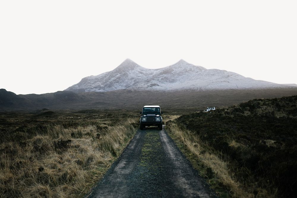 Mountain & road landscape, border background   image