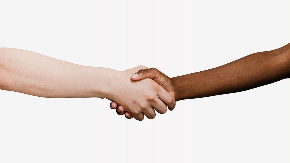 Diverse handshake isolated image