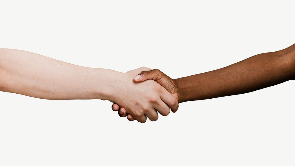 Diverse handshake collage element isolated image psd