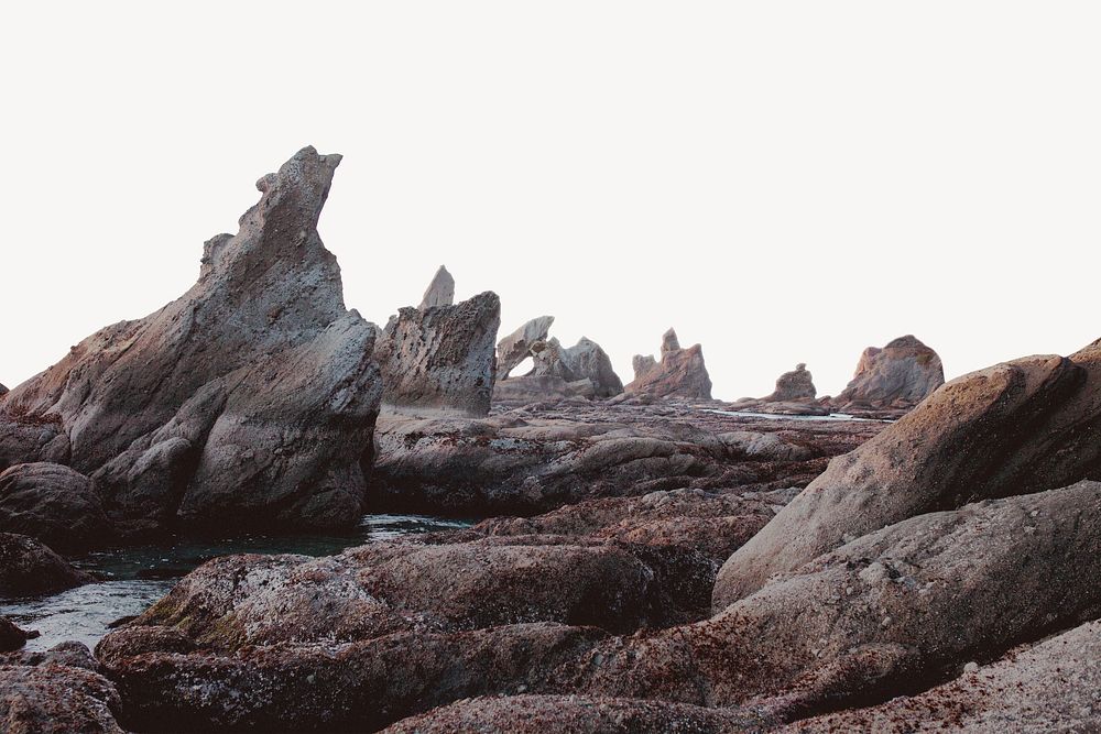Natural rock beach, border background   image