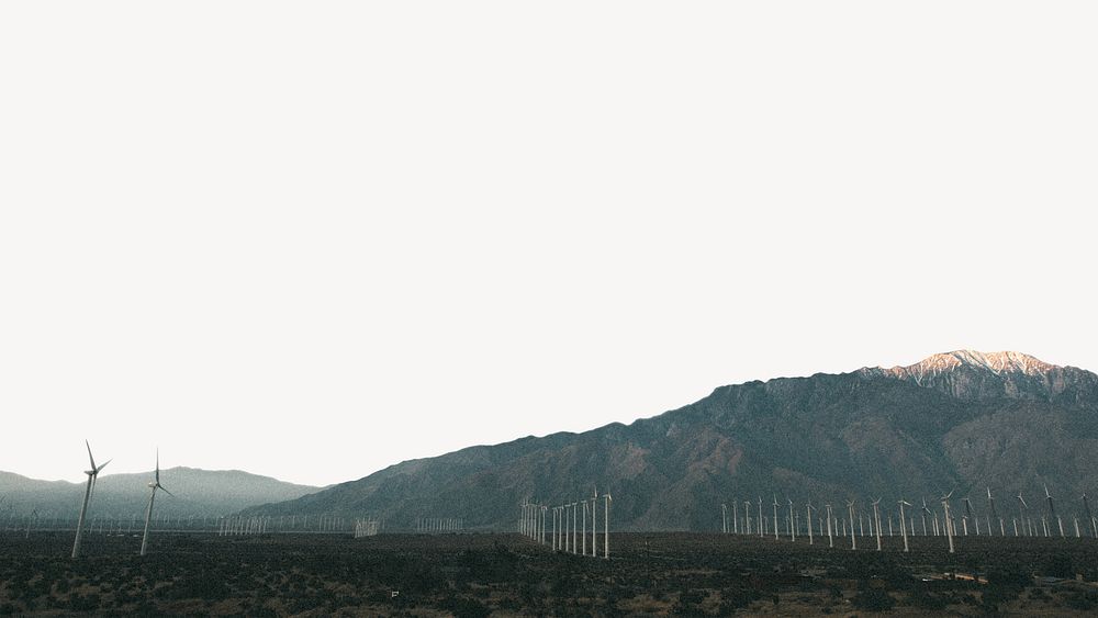 Wind farm landscape, border background   image