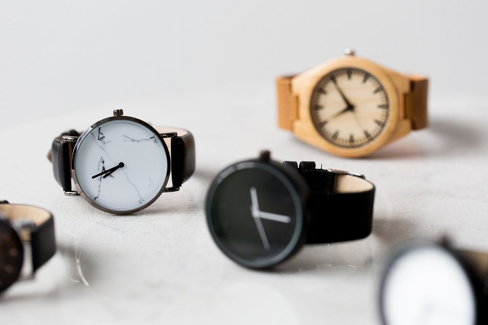 Minimal design watches, fashion accessories.