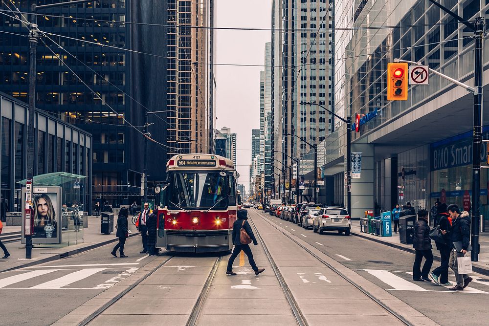 Streetcar in downtown Toronto.