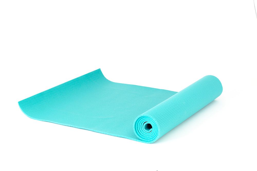 Teal yoga mat.