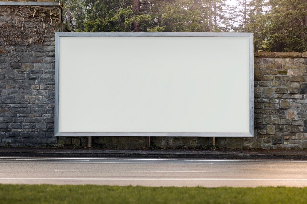 Roadside billboard with blank space