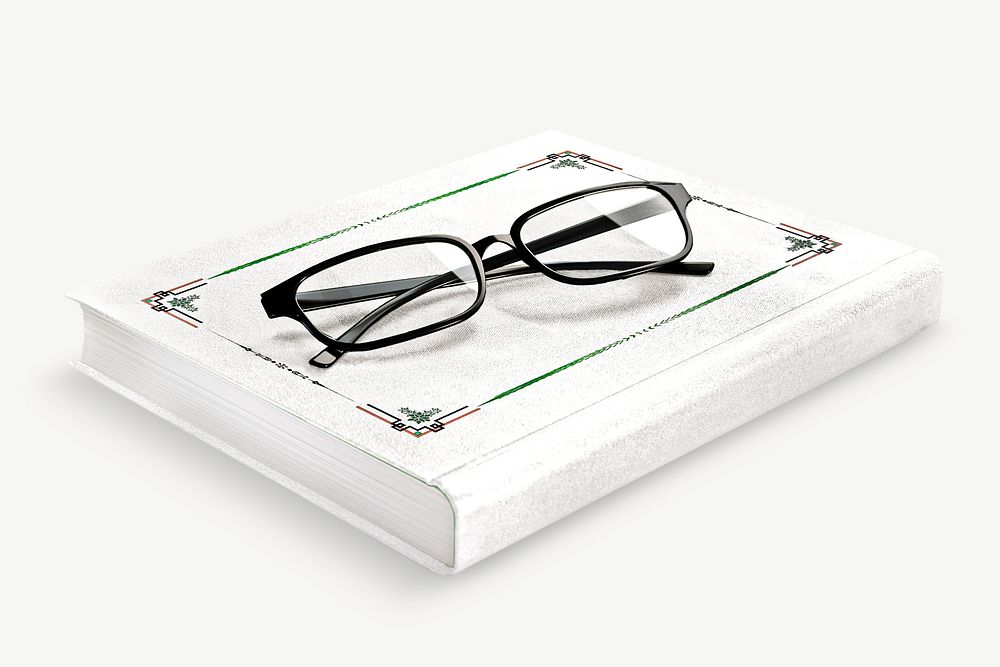Glasses and book isolated graphic psd