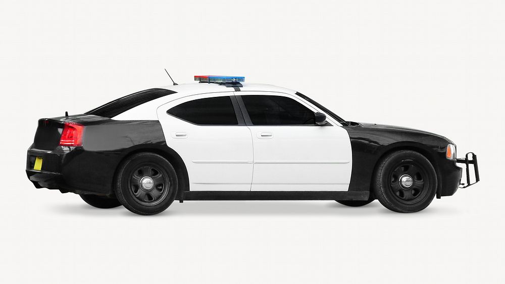 Police car, isolated image