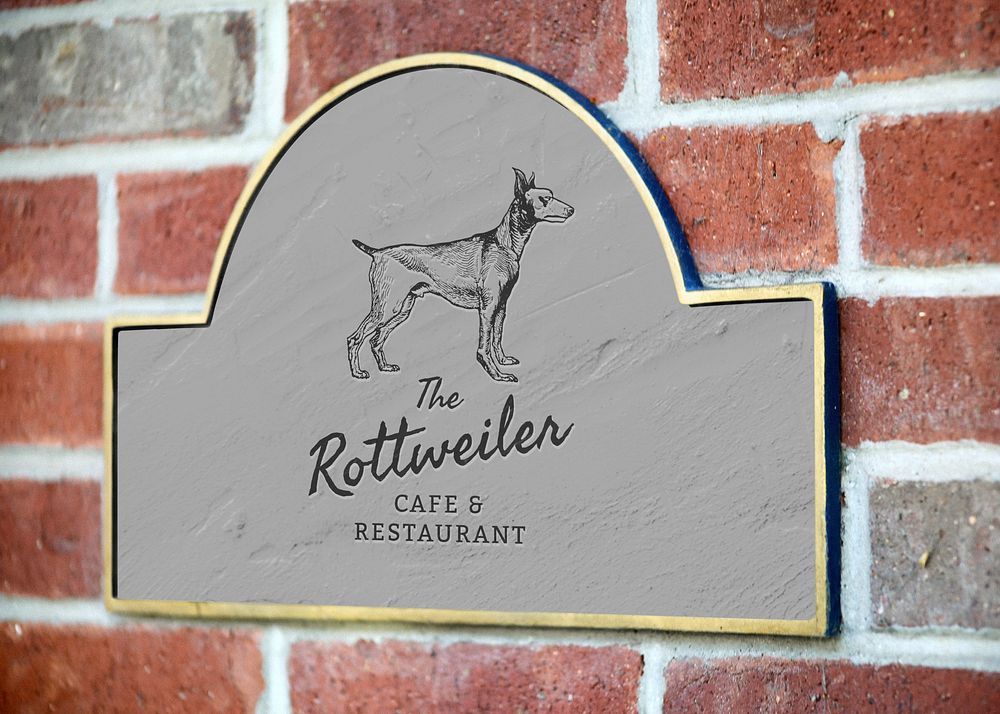 Restaurant sign mockup, editable design psd
