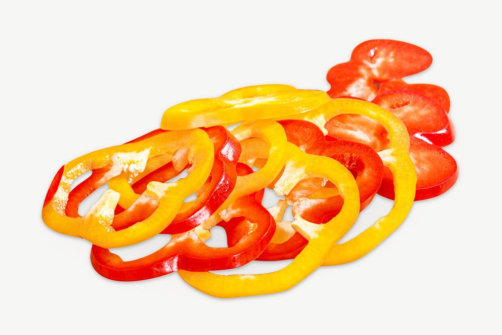 Bell pepper, food prep collage element psd