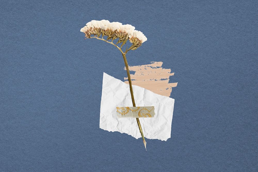 Aesthetic flower paper craft collage art