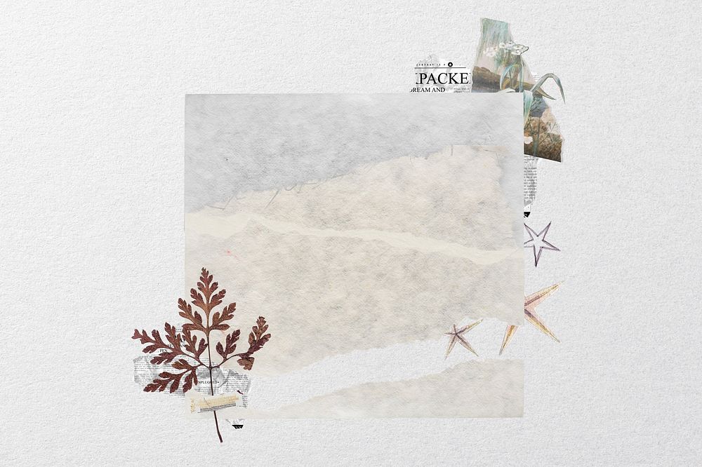 Aesthetic torn paper craft collage