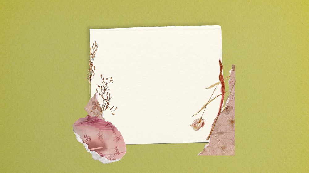 Desktop wallpaper aesthetic torn paper flower