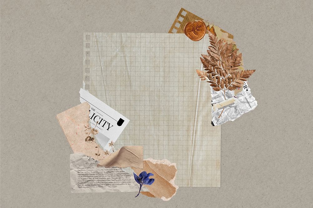 Aesthetic note paper craft collage