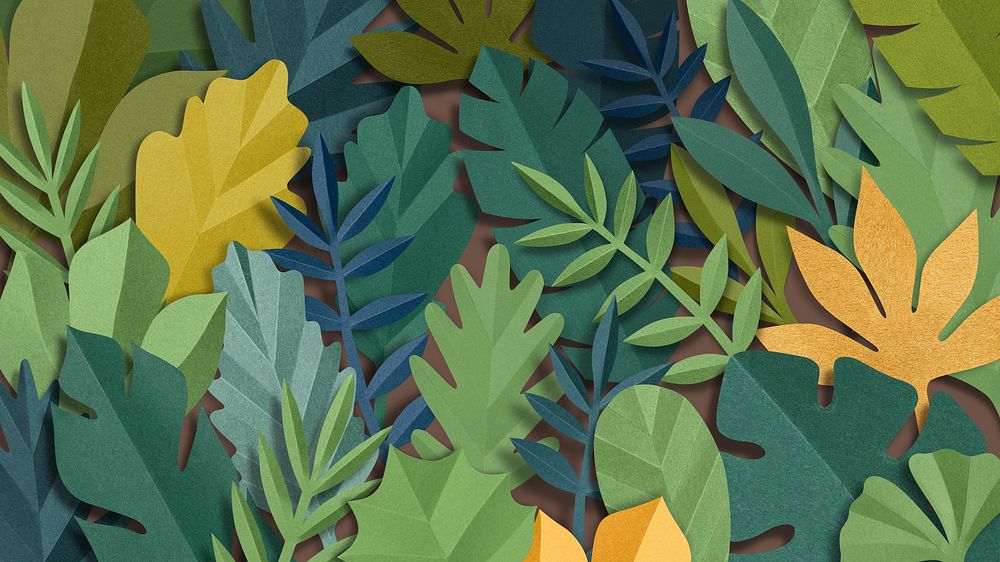 Paper craft leaf desktop wallpaper