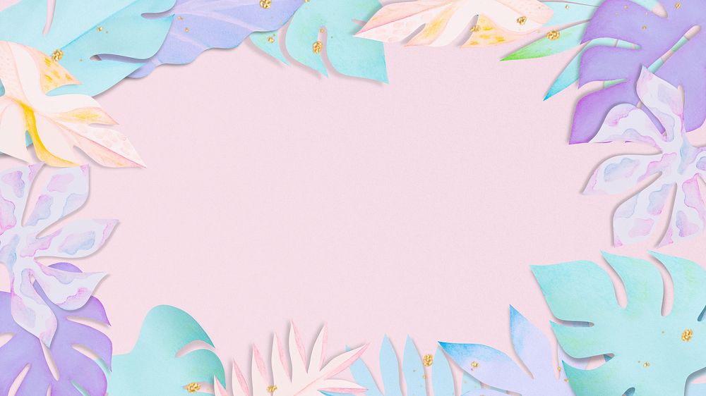 Paper leaf frame desktop wallpaper | Free Photo Illustration - rawpixel