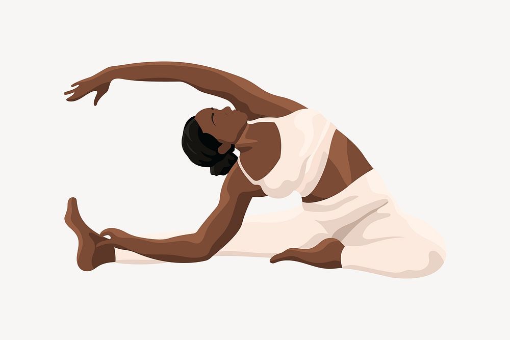 African american woman yoga vector