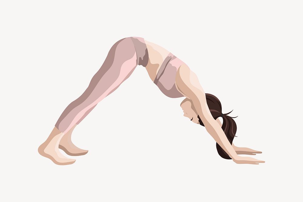 Yoga downward dog pose vector