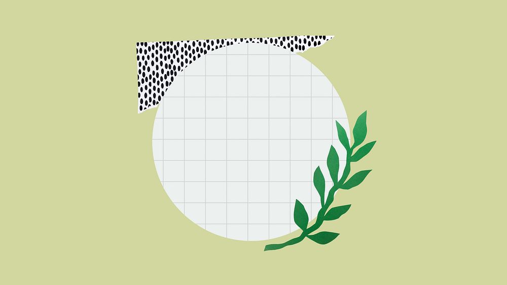 Pastel desktop wallpaper, circle grid paper, green background
