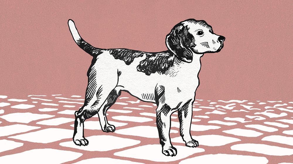 Vintage beagle, brown desktop wallpaper