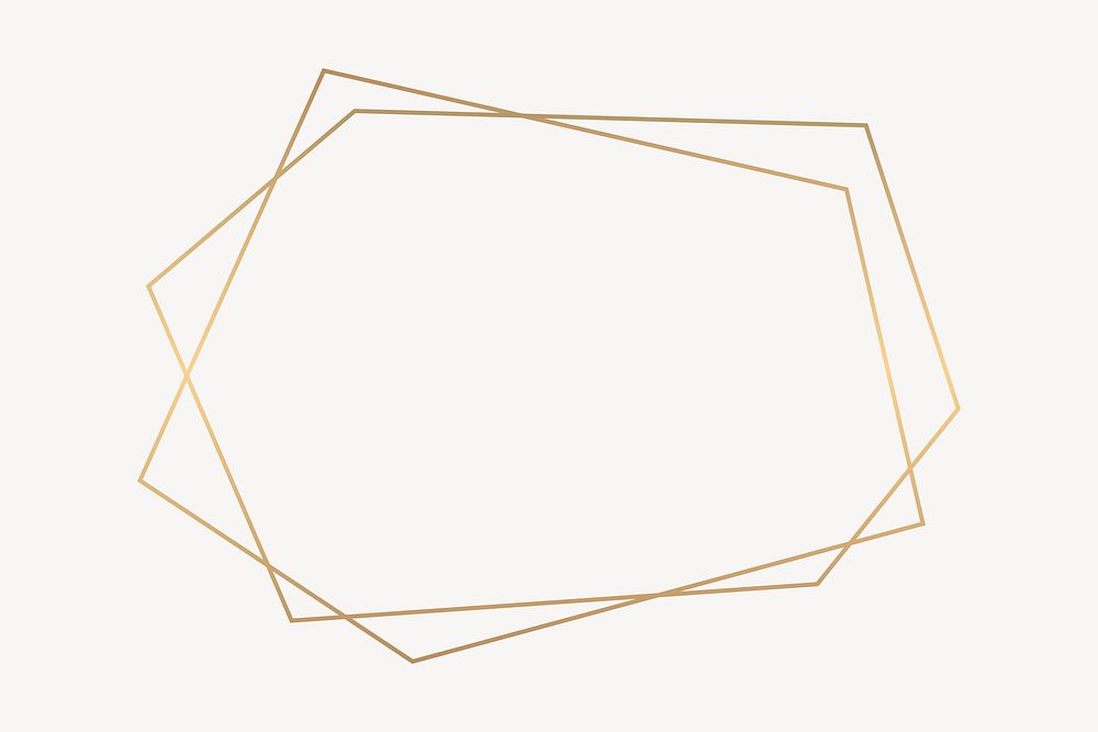 Hexagonal gold frame vector