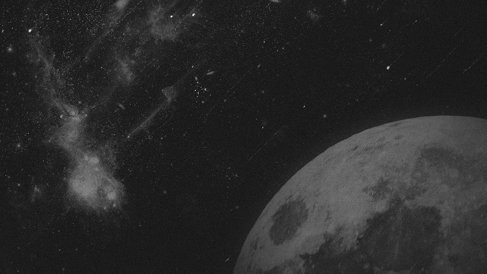 Aesthetic galaxy desktop wallpaper, black and white space