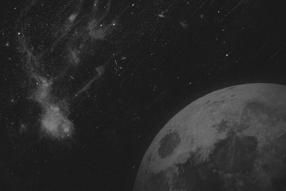 Aesthetic galaxy background, black and white space