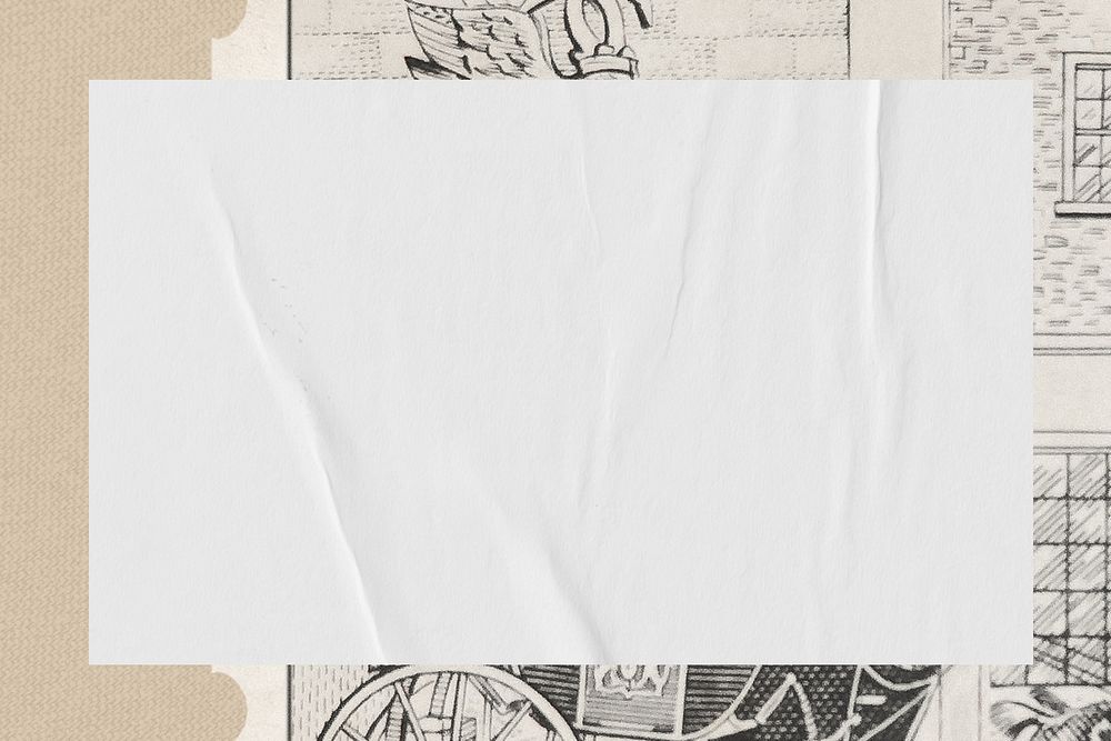 Vintage frame background, ripped white paper