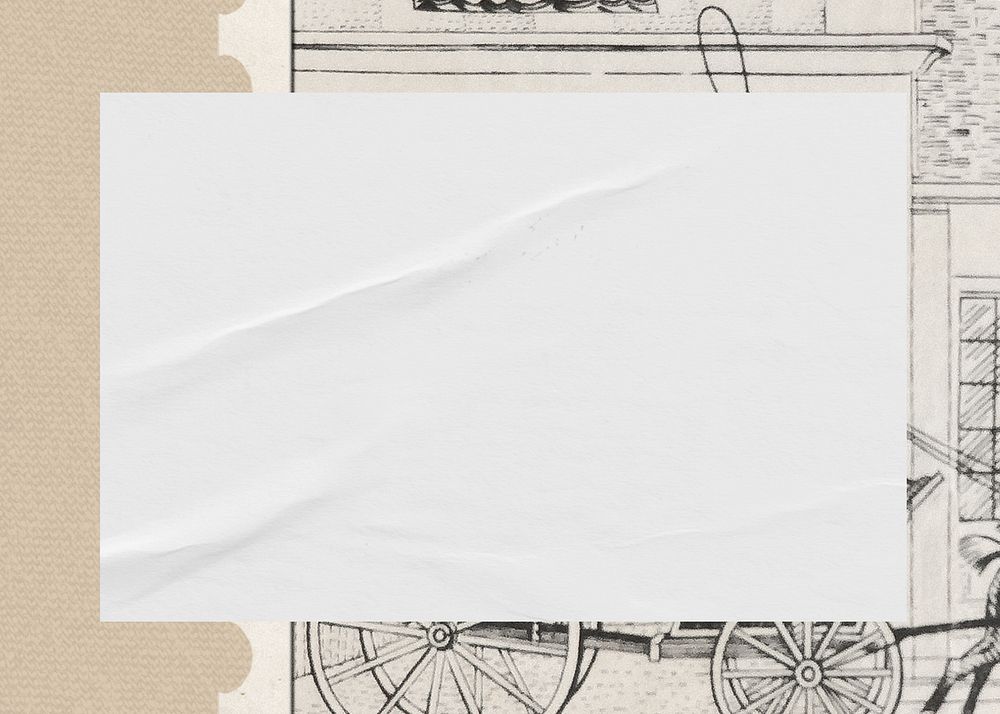 Vintage frame background, ripped white paper