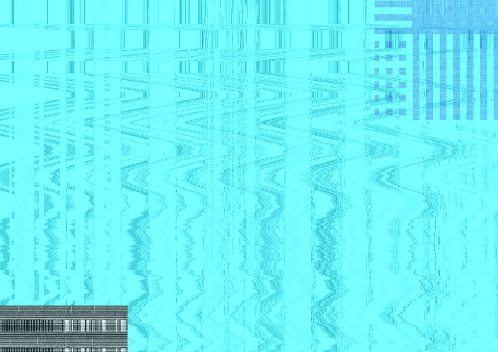 Abstract VHS glitch background, blue design