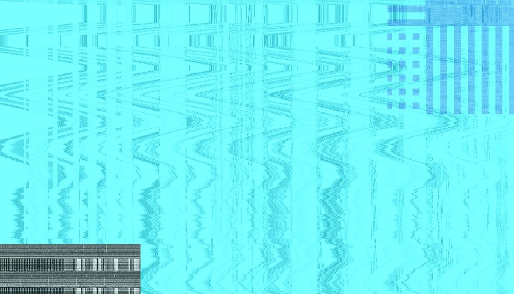 Abstract VHS glitch background, blue design