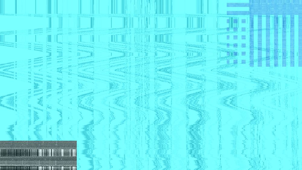 Abstract VHS glitch desktop wallpaper, blue design