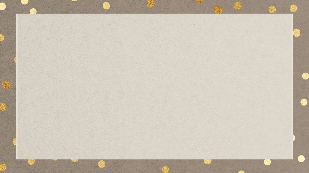 Brown frame desktop wallpaper, gold glitter background