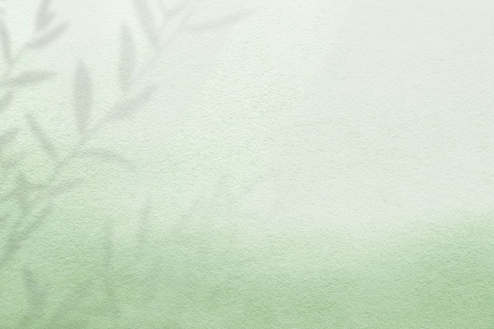 Green gradient aesthetic background, leaf branch border