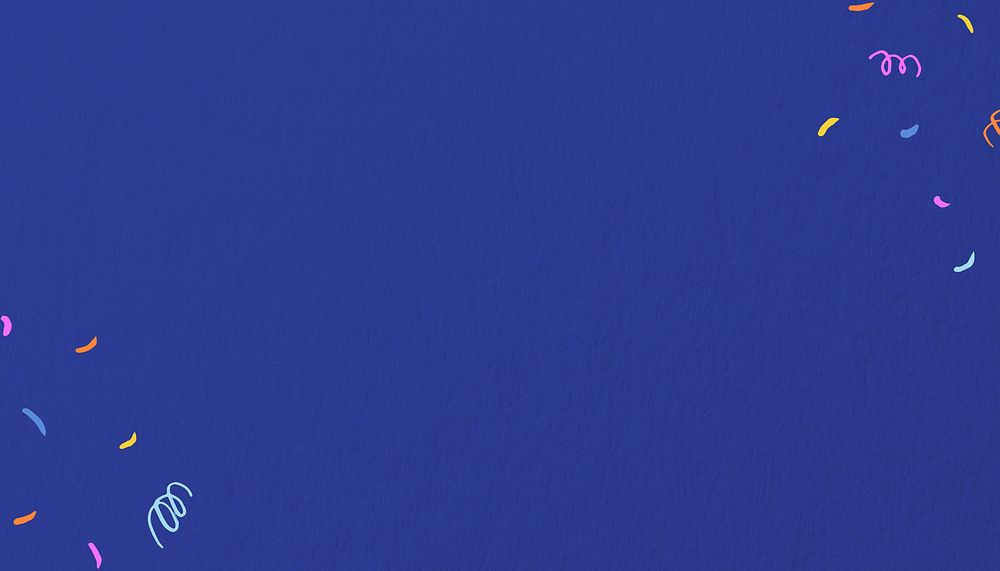 Dark blue background, party confetti border design