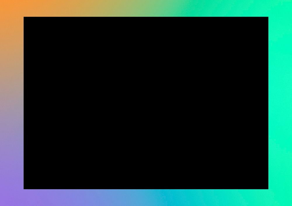 Colorful gradient frame background, black design