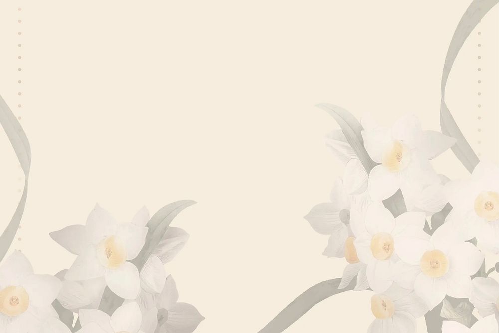 Beautiful flowers border background, beige design