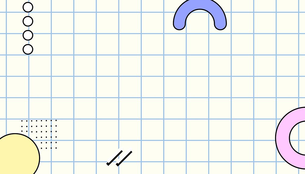 Cute grid patterned background, abstract shapes border
