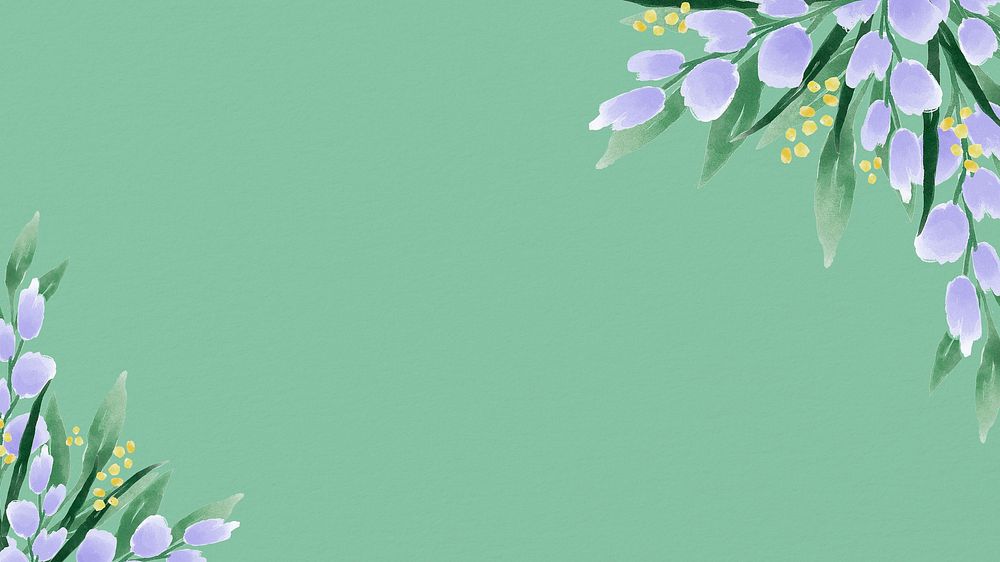 Green Spring desktop wallpaper, flower border background
