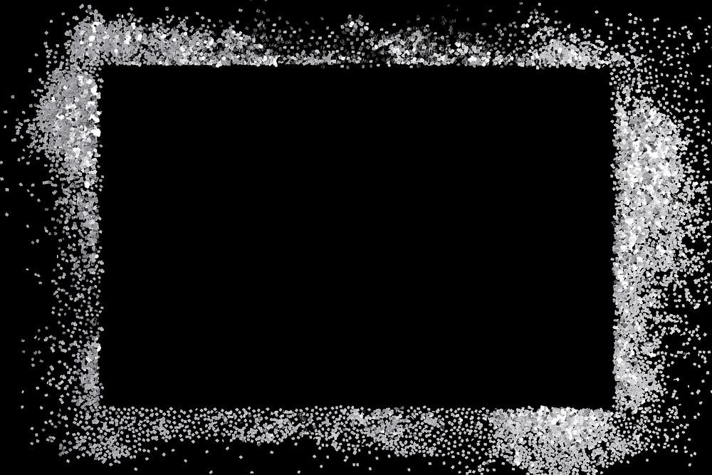Gray glitter frame background, black design