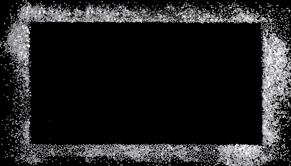 Gray glitter frame background, black design