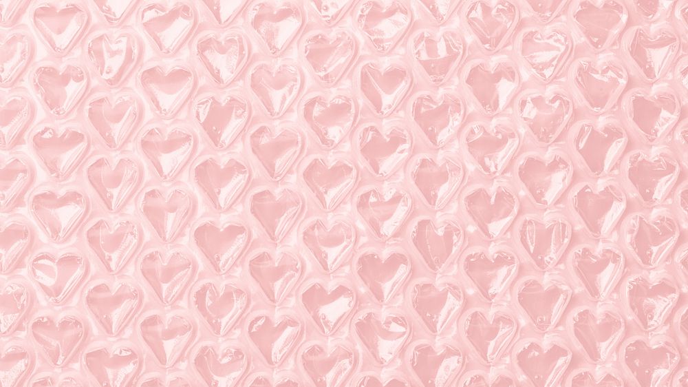 Plastic heart patterned computer wallpaper, cute pink background
