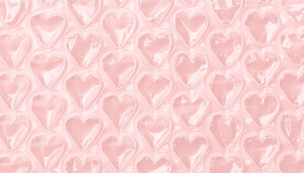 Plastic heart patterned background, cute pink design