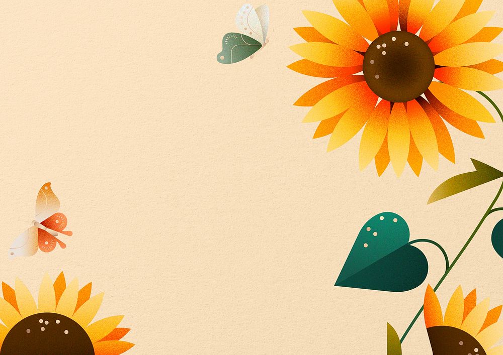 Spring sunflower background, flower illustration