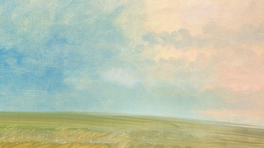 Aesthetic nature landscape desktop wallpaper, blue sky illustration